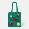 Sac fourre-tout en crochet brodé Berry Sac fourre-tout en crochet brodé Berry