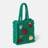 Sac fourre-tout en crochet brodé Berry Sac fourre-tout en crochet brodé Berry