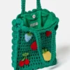 Sac fourre-tout en crochet brodé Berry Sac fourre-tout en crochet brodé Berry