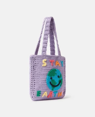 Sac fourre-tout en tricot graphique Stay Earthy