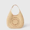 Sac fourre-tout moyen souple en raphia avec logo Sac fourre-tout moyen souple en raphia avec logo
