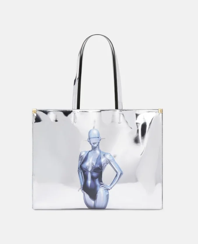 Sac fourre-tout Sexy Robot Graphic à effet chrome miroir Sac fourre-tout Sexy Robot Graphic à effet chrome miroir