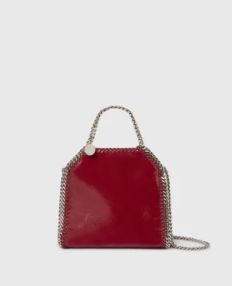 Sac à main Falabella Tiny Tote en cuir verni froissé