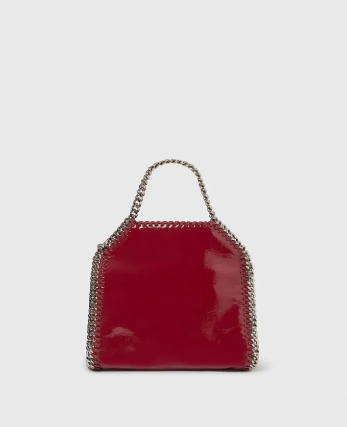 Sac à main Falabella Tiny Tote en cuir verni froissé Sac à main Falabella Tiny Tote en cuir verni froissé
