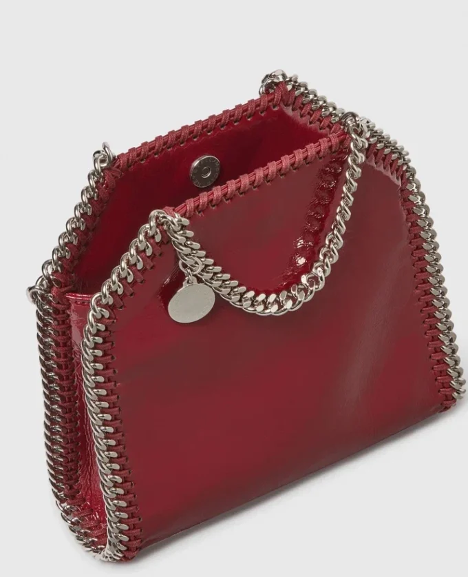 Sac à main Falabella Tiny Tote en cuir verni froissé Sac à main Falabella Tiny Tote en cuir verni froissé