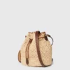 Sac seau Falabella en raphia crocheté Sac seau Falabella en raphia crocheté