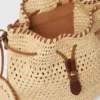 Sac seau Falabella en raphia crocheté Sac seau Falabella en raphia crocheté