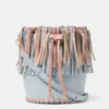 Sac seau à franges et pompons Sac seau à franges et pompons