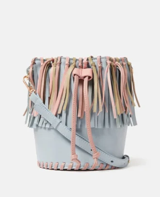 Sac seau à franges et pompons
