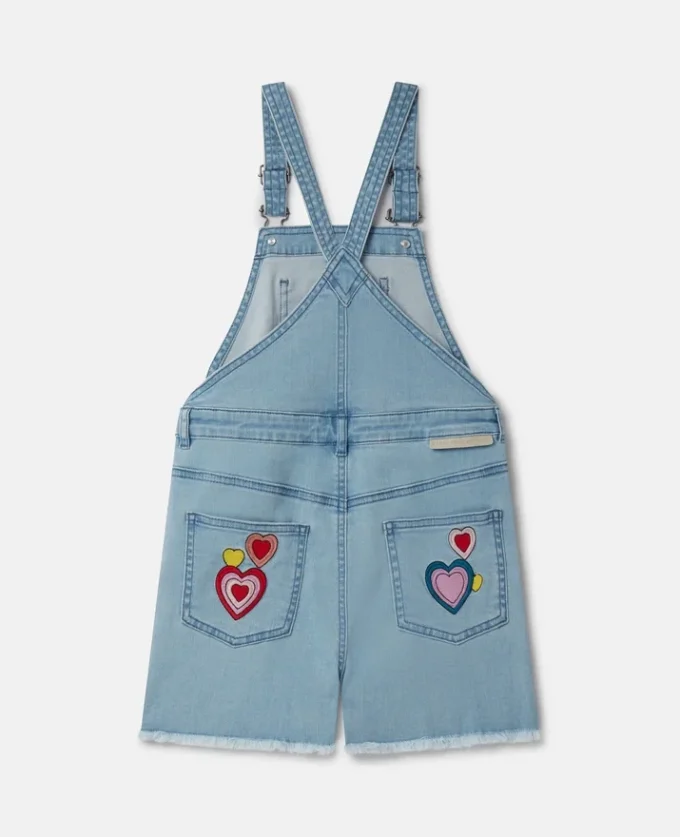 Salopette en denim brodée « I Love You » Salopette en denim brodée « I Love You »