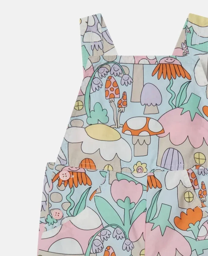 Salopette en denim imprimé forêt Salopette en denim imprimé forêt
