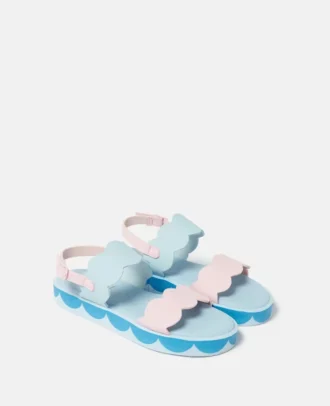 Sandales à boucle à la cheville festonnées