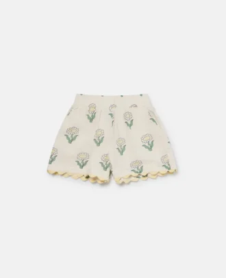 Short à bord festonné et élastique Daisies