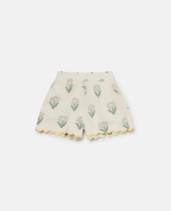 Short à bord festonné et élastique Daisies