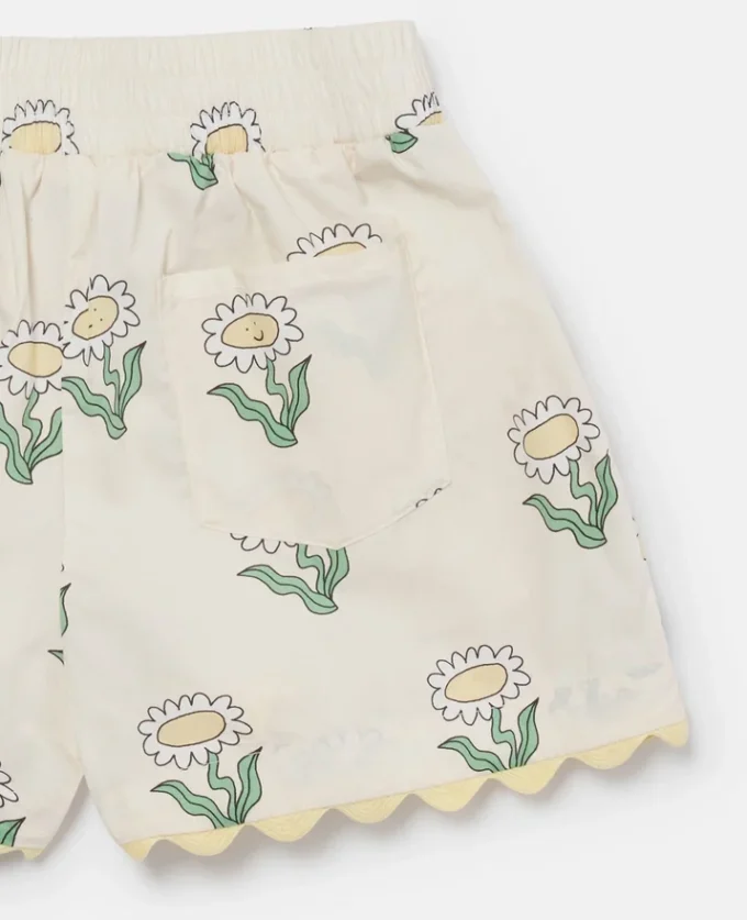 Short à bord festonné et élastique Daisies
