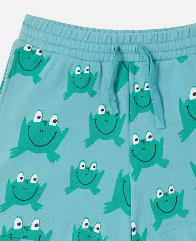 Short à cordon et imprimé grenouilles Short à cordon et imprimé grenouilles