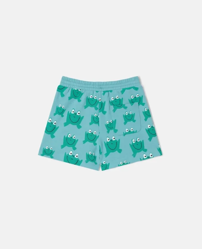 Short à cordon et imprimé grenouilles Short à cordon et imprimé grenouilles