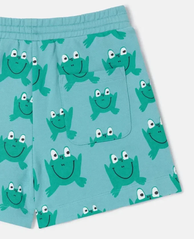 Short à cordon et imprimé grenouilles Short à cordon et imprimé grenouilles
