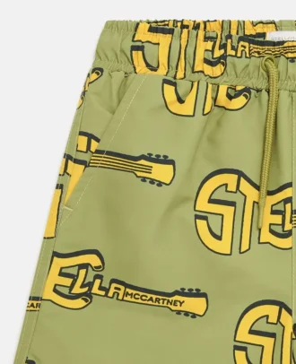 Short de bain imprimé guitare