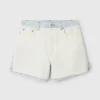 Short en denim à empiècements Short en denim à empiècements