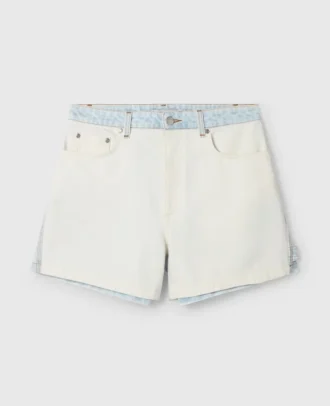 Short en denim à empiècements Short en denim à empiècements