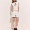 Short en denim à empiècements Short en denim à empiècements