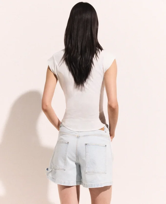 Short en denim à empiècements Short en denim à empiècements