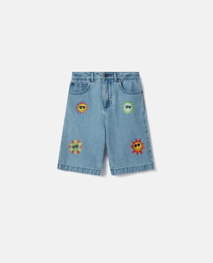 Short en denim imprimé Sunshine