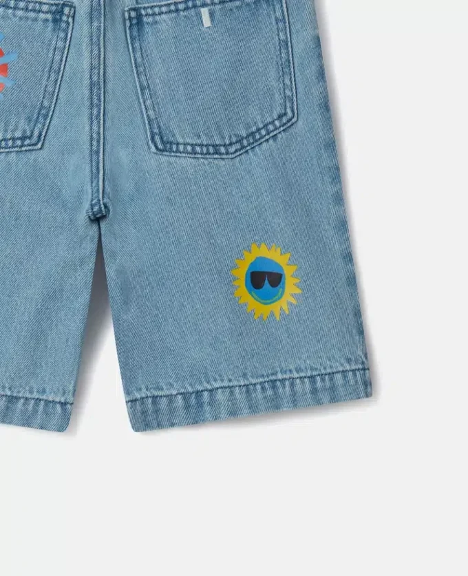 Short en denim imprimé Sunshine