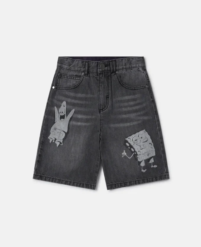 Short en denim à motif Bob l’éponge Short en denim à motif Bob l’éponge