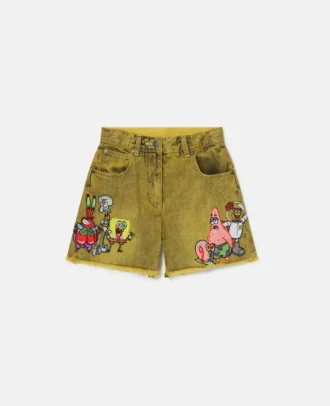 Short en denim à motif Bob l&rsquo;éponge