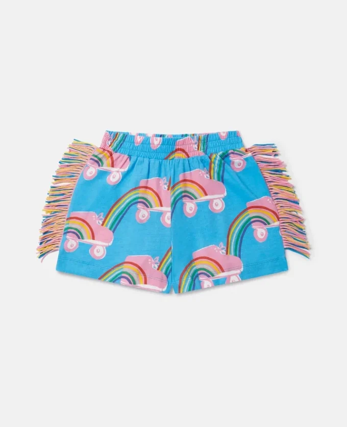 Short à franges imprimé arc-en-ciel Rollerskate Short à franges imprimé arc-en-ciel Rollerskate