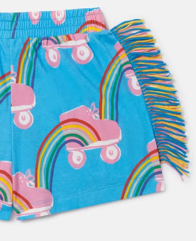 Short à franges imprimé arc-en-ciel Rollerskate Short à franges imprimé arc-en-ciel Rollerskate