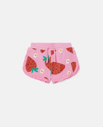 Short à franges imprimé fraises
