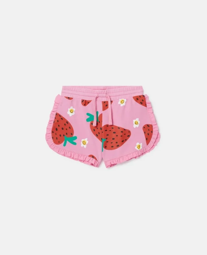 Short à franges imprimé fraises