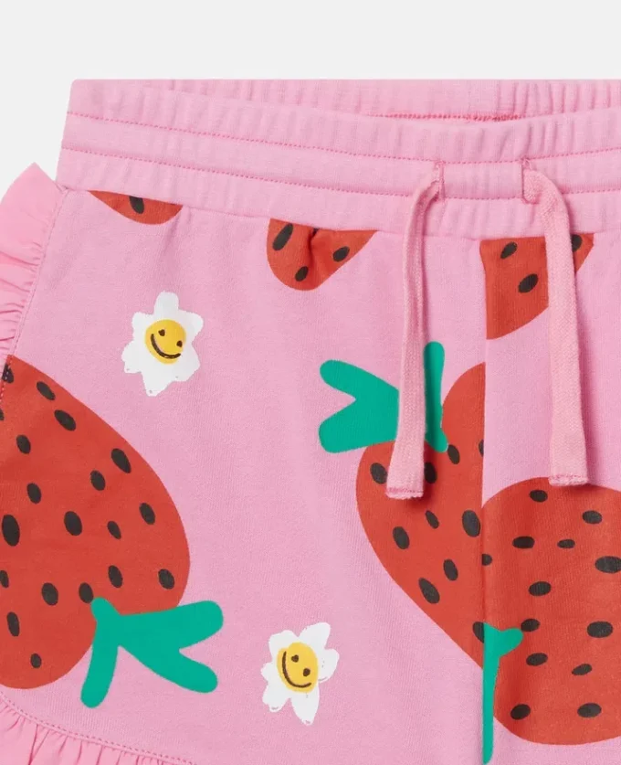 Short à franges imprimé fraises