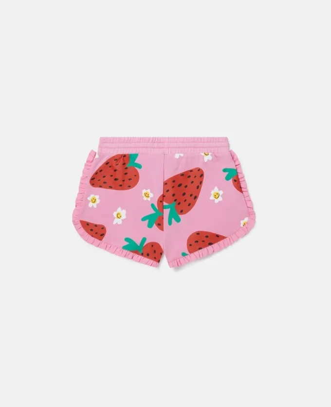 Short à franges imprimé fraises
