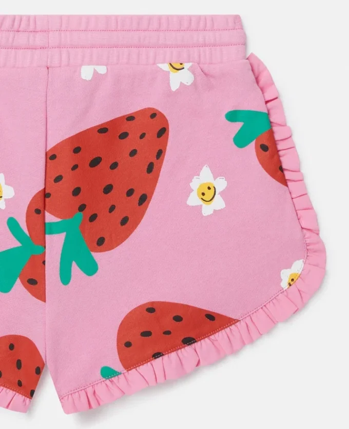 Short à franges imprimé fraises