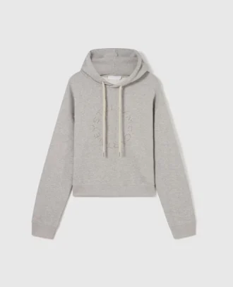 Sweat à capuche court brodé du logo