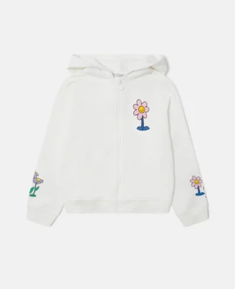 Sweat à capuche zippé avec motif floral