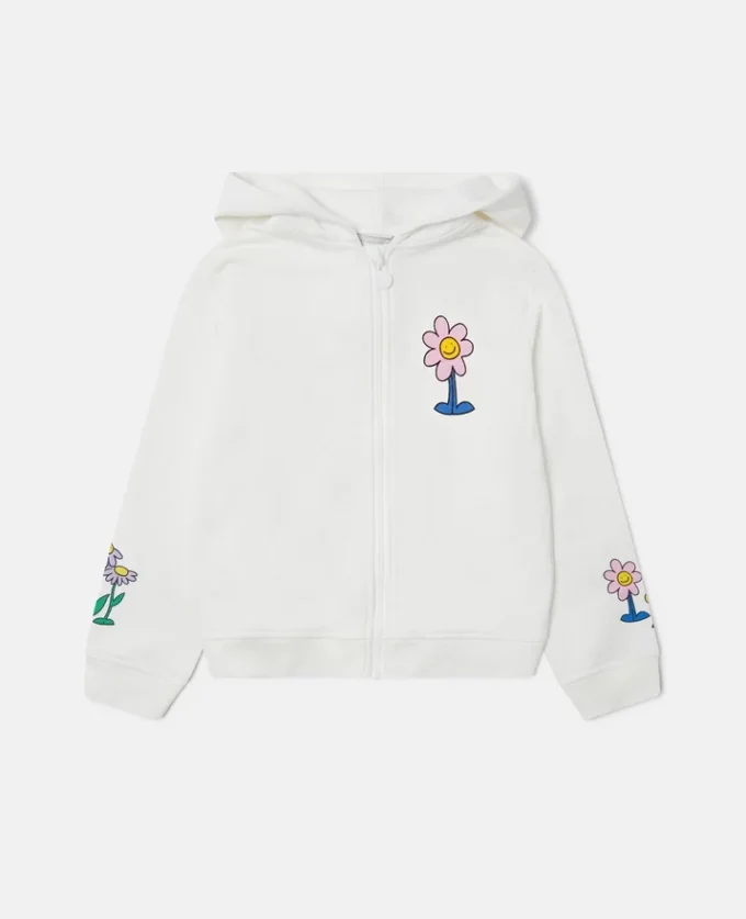 Sweat à capuche zippé avec motif floral Sweat à capuche zippé avec motif floral