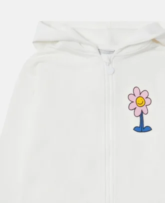 Sweat à capuche zippé avec motif floral
