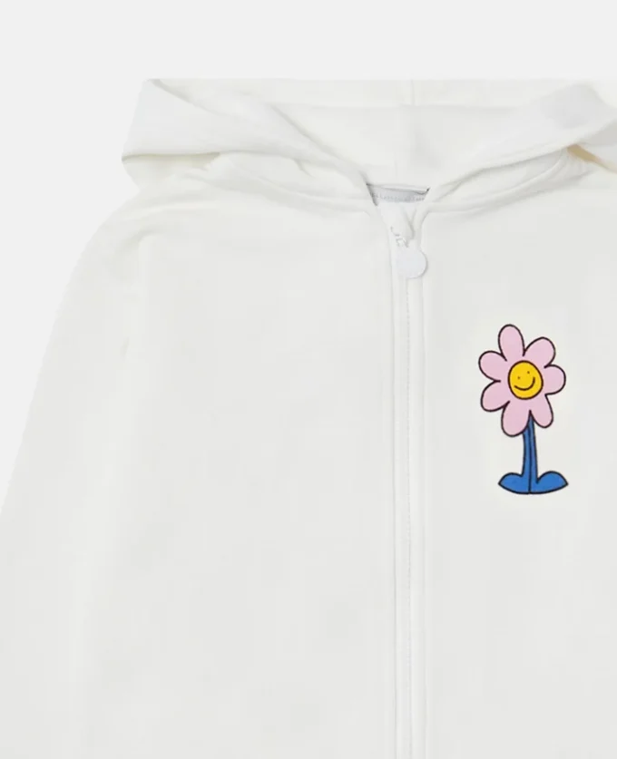 Sweat à capuche zippé avec motif floral Sweat à capuche zippé avec motif floral