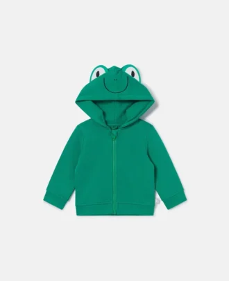 Sweat à capuche zippé avec motif grenouille