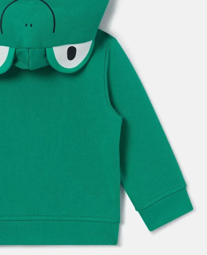 Sweat à capuche zippé avec motif grenouille