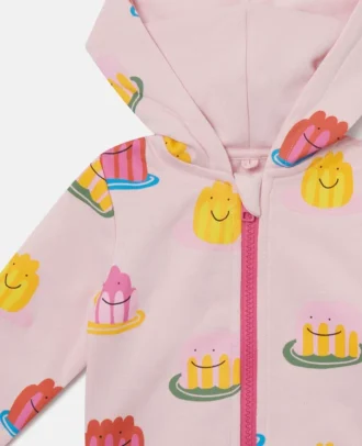 Sweat à capuche zippé imprimé Jelly