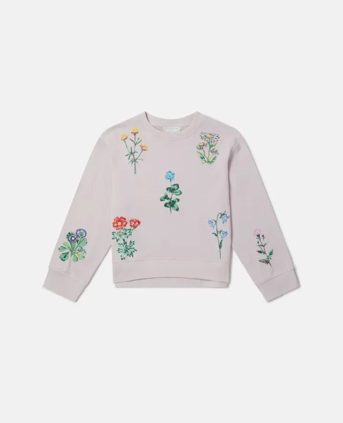 Sweat-shirt brodé de fleurs Sweat-shirt brodé de fleurs