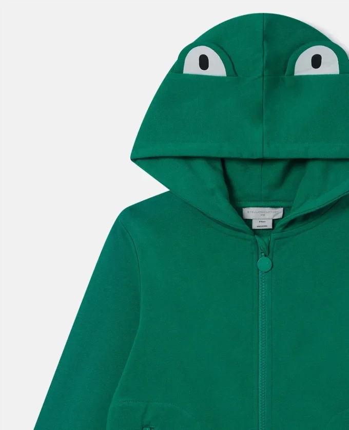Sweat-shirt à capuche et fermeture éclair avec imprimé grenouille Sweat-shirt à capuche et fermeture éclair avec imprimé grenouille