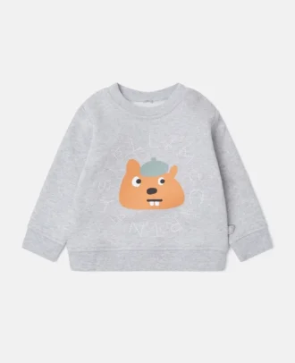 Sweat-shirt à col rond avec imprimé écureuil
