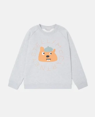 Sweat-shirt à col rond avec imprimé écureuil